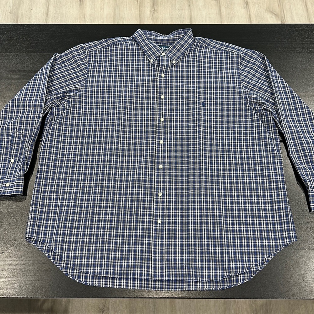 Ralph Lauren Mens Plaid Long Sleeve Button Up Shirt - 3XB